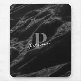Mousepad Personalizado com o nome Marble Negro inicial