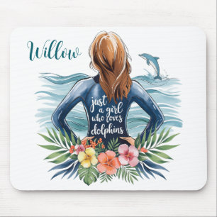 Mousepad Personalizado de Menina que Ama Golfinhos