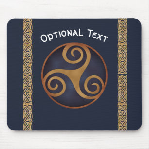 Mousepad Personalizado de Triskelion Celta (Azul)