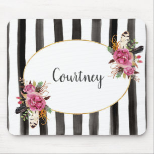 Mousepad personalizado floral da aguarela