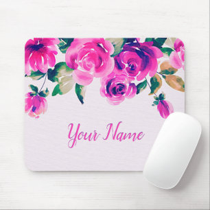Mousepad personalizado floral rosa