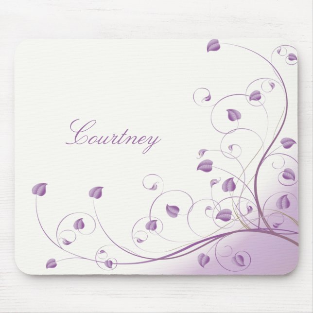 Mousepad Personalizado Floral Roxo (Frente)