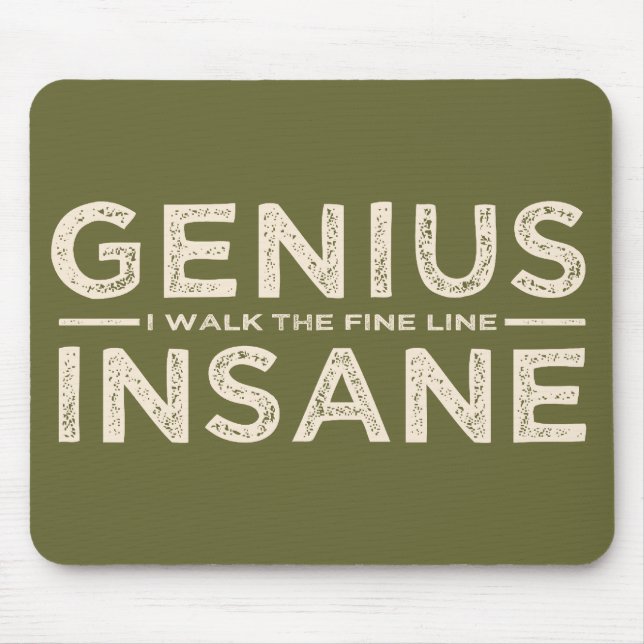 Mousepad personalizado GENIUS VS INSANE (Frente)