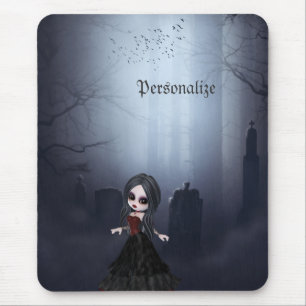 Mousepad personalizado. Menina bonito do gótico n