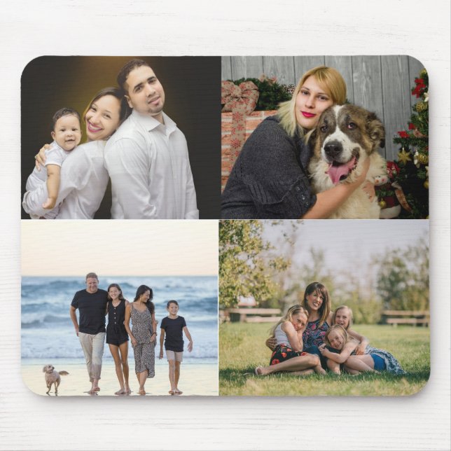 Mousepad Personalizado para Colagem de Fotos da Família 4 (Frente)