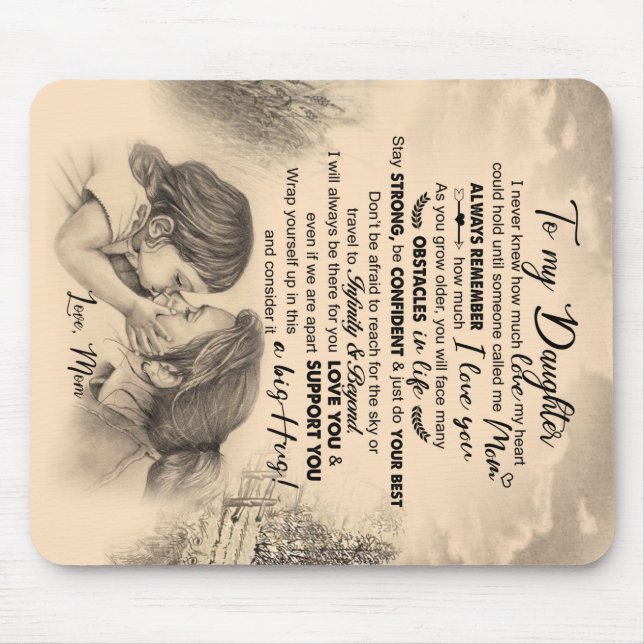 Mousepad Personalizado Para Minha Filha, Amor Da Mãe Blanke (Frente)