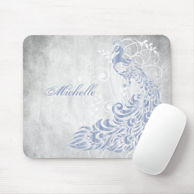 Mousepad Personalizado Pavão Azul Claro (Com mouse)