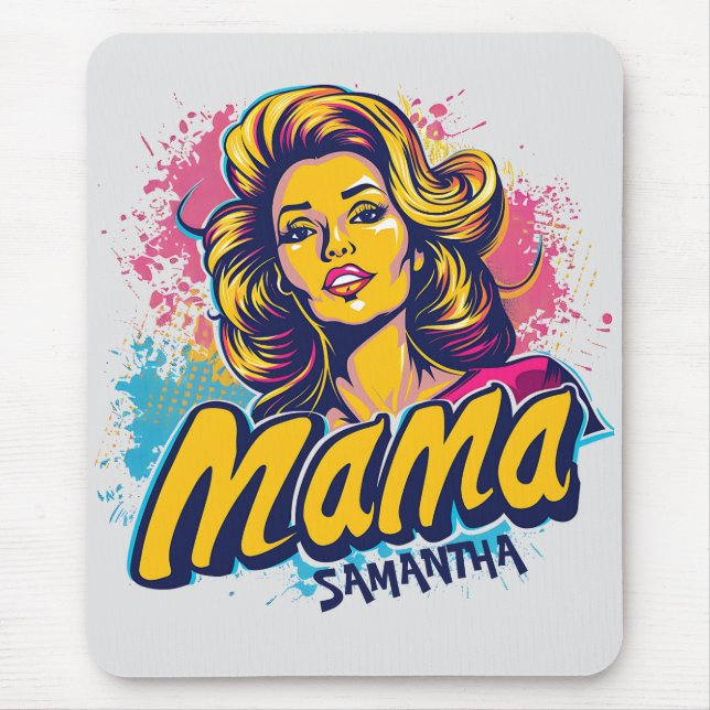 Mousepad Personalizado Retro Mama Pop Art (14) (Frente)