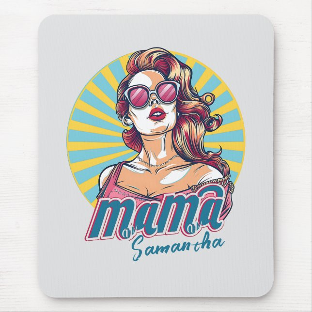 Mousepad Personalizado Retro Mama Pop Art (9) (Frente)