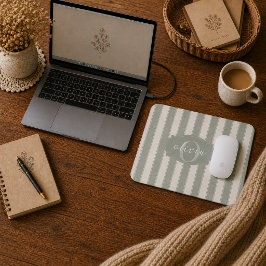 Mousepad Personalizado Rustico Verde Salvia Listrado