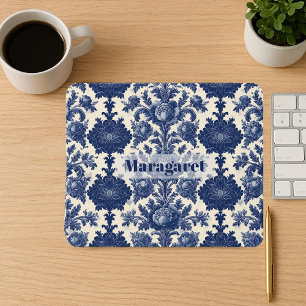 Mousepad Personalizado Vintage Floral Francês Toile De Jouy