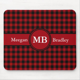 Mousepad Personalizado Xadrez Vermelho e Preto