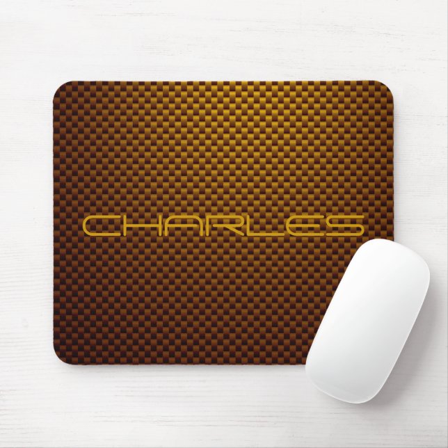 Mousepad Personalizar a fibra de carbono preta de mel, padr (Com mouse)