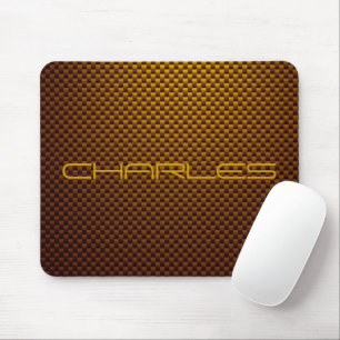 Mousepad Personalizar a fibra de carbono preta de mel padro