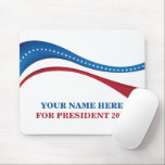 Mousepad Personalizar adicione seu próprio candidato ao pre<br><div class="desc">Personalize seu próprio mouse pad de campanha política adicionando seu próprio nome ou outro político sob essa bandeira artística americana em vermelho, branco e azul. Adicione um nome personalizado para presidente em 2024.</div>