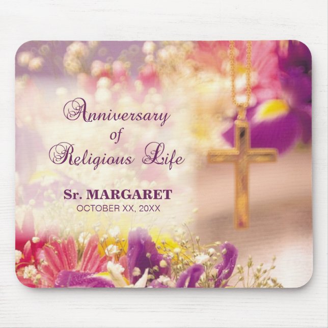 Mousepad Personalizar, Aniversário da Vida Religiosa, freir (Frente)