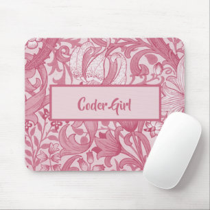 Mousepad Personalizar Desenho Floral Rosa de Garota-Codific