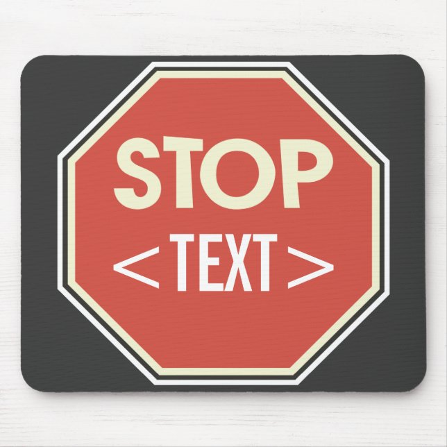 Mousepad Personalizar Design de sinal STOP,<TEXT> (Frente)