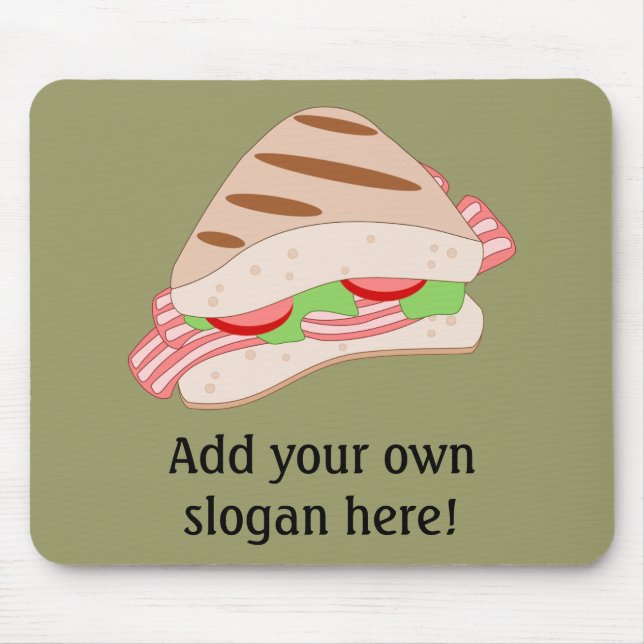 Mousepad Personalizar este Gráfico do Sandwich BLT (Frente)