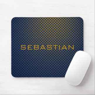 Mousepad Personalizar fibra carbonífera amarela azul padron