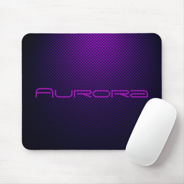 Mousepad Personalizar fibra de carbono preto violeta padron (Com mouse)