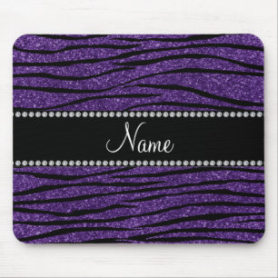 Mousepad Personalizar listras de zebra com brilho roxo