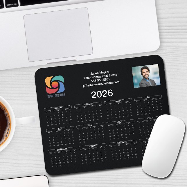 Mousepad Personalizar logotipo de empresa 2026 Calendário P (Criador carregado)