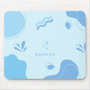 Mousepad Personalizar minimalista de Abstrato azul moderno