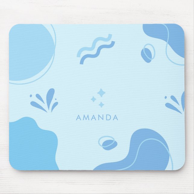 Mousepad Personalizar minimalista de Abstrato azul moderno (Frente)