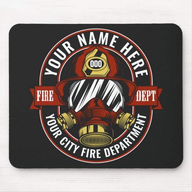 Mousepad Personalizar o NOME do Emergência de Fogo de Másca (Frente)