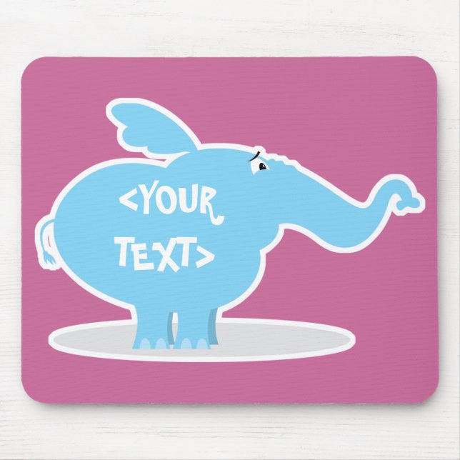 Mousepad Personalizar um Elefante,<YOUR TEXT> (Frente)
