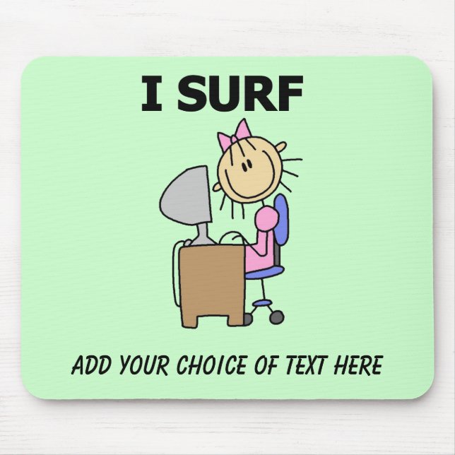 Mousepad Personalizável de Menina Navegando na Web (Frente)