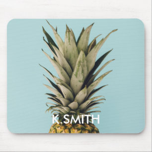 Mousepad  Personalizável.Monograma. Tropical. Abacaxi.