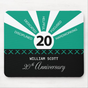 Mousepad Personalize, 20o aniversário do empregado do