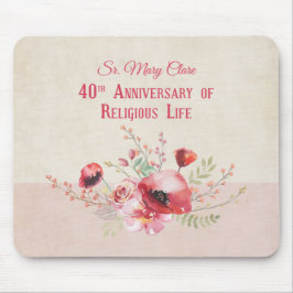 Mousepad Personalize, 40 anos de freira, rosa e