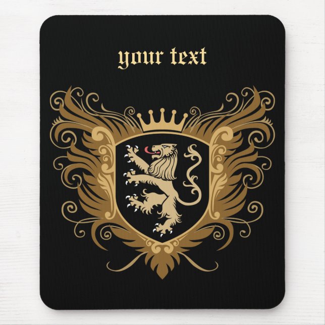 Mousepad Personalize a crista do leão [escura] (Frente)