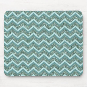 Mousepad Personalize esta Glitter Teal ZigZag