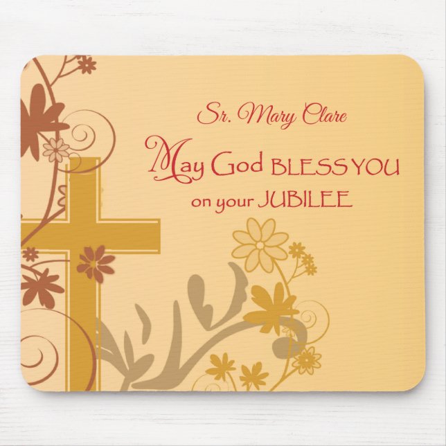 Mousepad Personalize, Jubileu Aniversário, Nun Cross, Swirl (Frente)