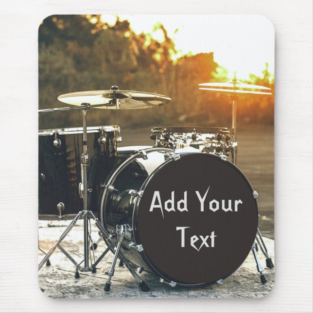 Mousepad Personalize o Drummer do Drummer Kit do Drum Kit (Frente)