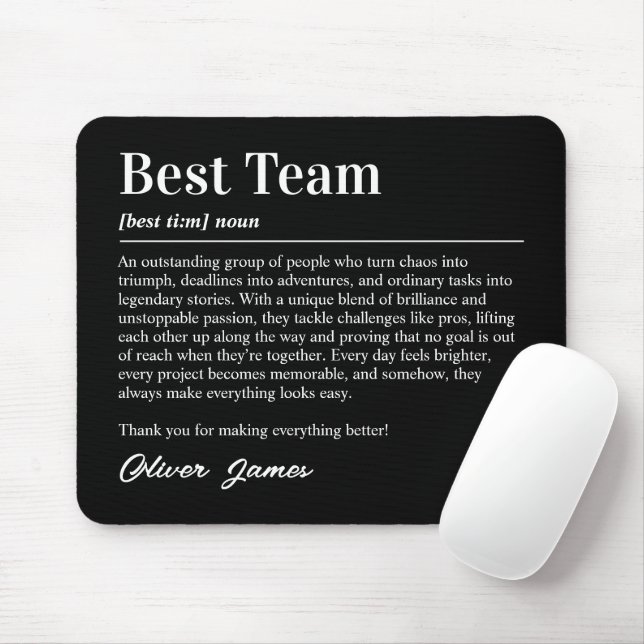 Mousepad Personalized Best Team Definition Appreciation (Com mouse)