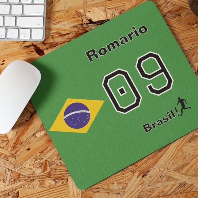 Mousepad Personalized Brasil Soccer Fan Desk Accessory (Criador carregado)