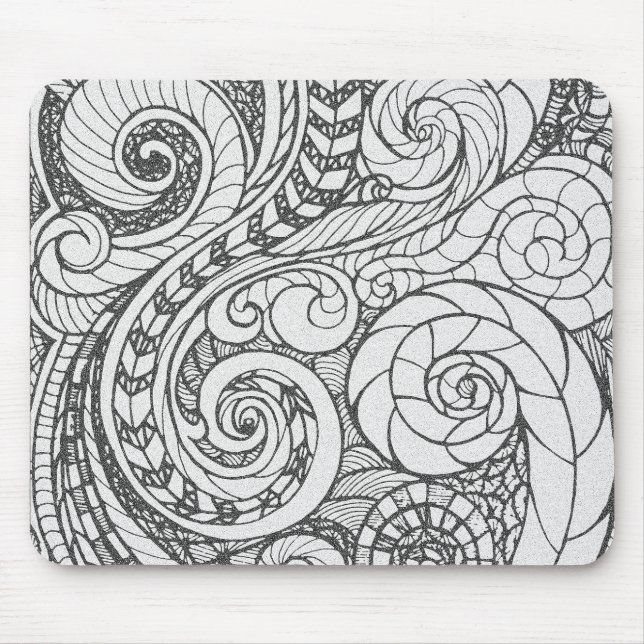 Mousepad Personalized Busy Art Doodle Design Cover For The  (Frente)