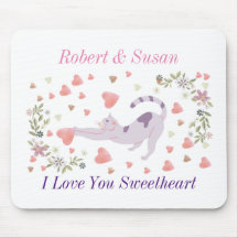 Personalized Cute Cat Valentine Gift for Couples