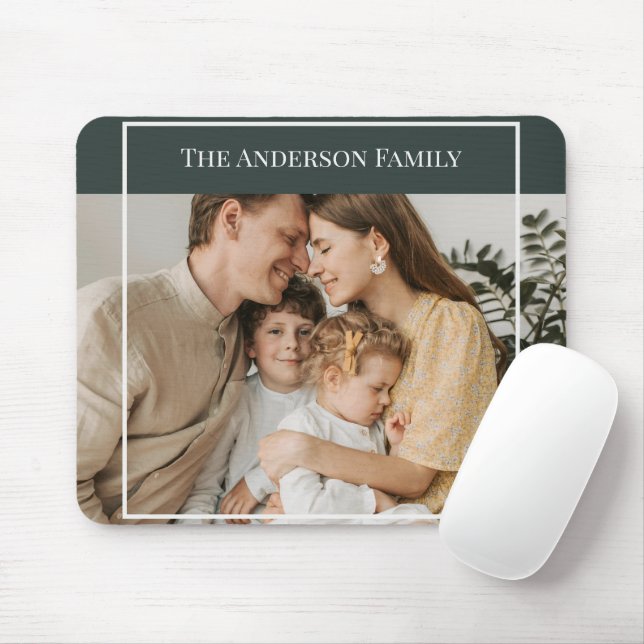 Mousepad Personalized Family Photo | Custom Family Name  (Com mouse)