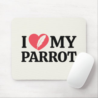 Mousepad Personalized I Love My Parrot Heart Typography