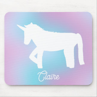 Mousepad Personalized Pastel Rainbow Unicorn