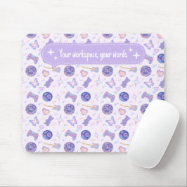 Mousepad Personalized pastel y2k lavender aesthetic pattern