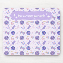 Mousepad Personalized pastel y2k lavender aesthetic pattern
