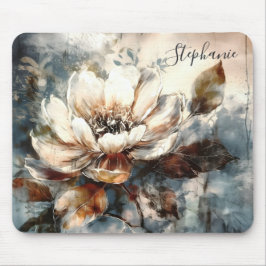 Mousepad Personalized Peony Watercolor Bloom Art