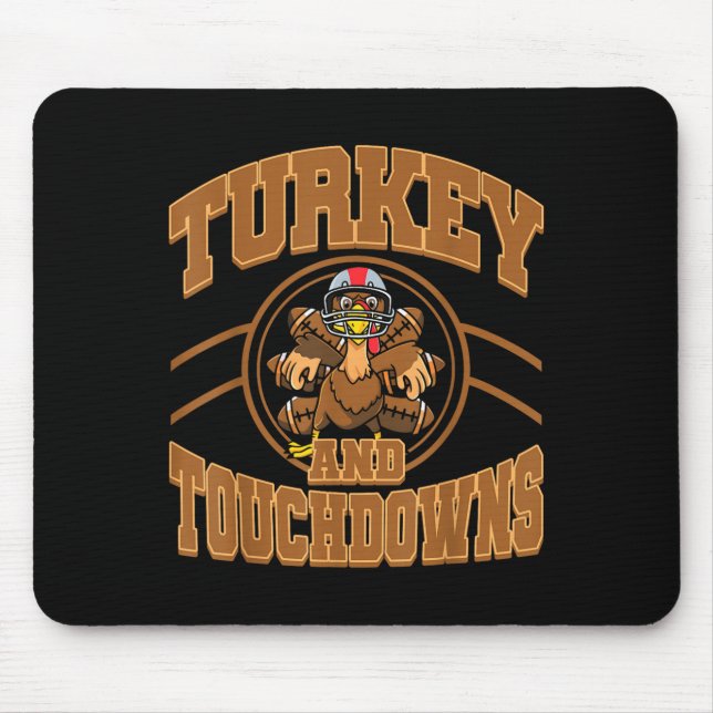 Mousepad Peru de Ação de Graças e Touchdowns Futebol Outono (Frente)